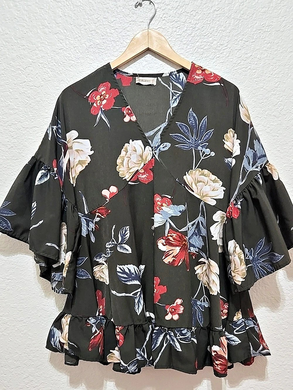 Alvarado State Floral Ruffle Bohemian Blouse in Baby Doll Style Fall Cottagecore